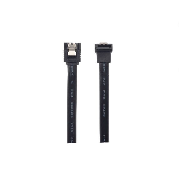 Picture of 0.5m Right Angled SATA 6Gbs Data Cable w/ Latch Black
