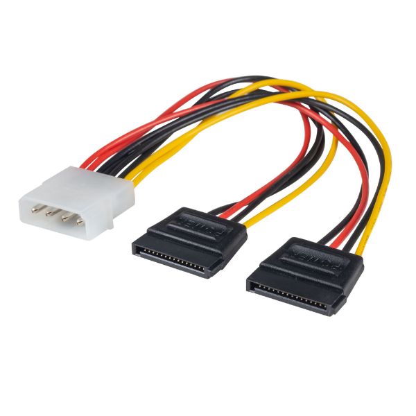 Picture of Dual Port Serial ATA Power Splitter Cable Converts 5.25'' Power Connector to 2x SATA