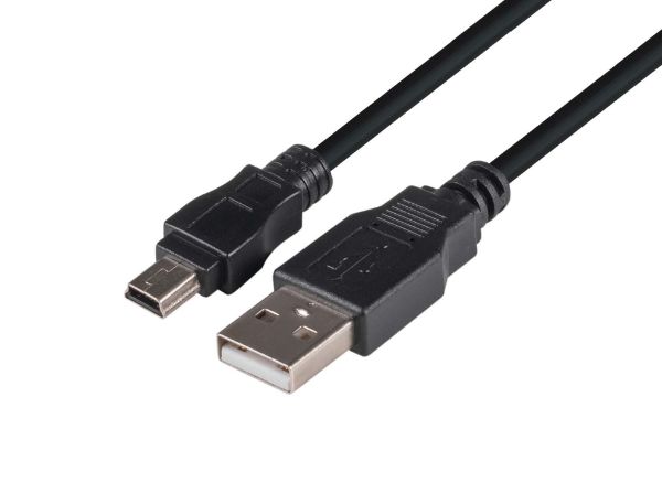 Picture of 2m USB 2.0 Mini-B (5-pin) Male to USB-A Male Connectors