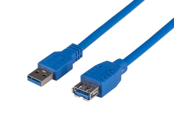 Picture of 1m USB 3.0 USB-A Male to Female Extension Cable Blue 900mA/5V