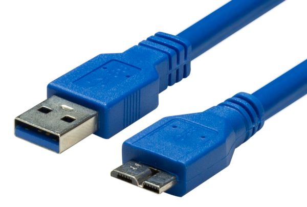 Picture of 1m USB 3.0 Micro-B Male to USB-A Male Connector Colour Blue