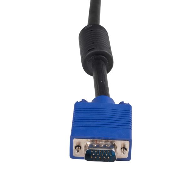 Picture of 20m VESA DDC1 & DDC2 VGA Male/Male Cable - Moulded BLACK Colour Coaxial Shielded