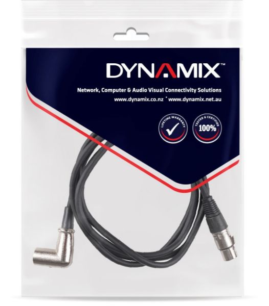 Picture of 2m XLR 3-Pin Right Angled Male to 3-Pin Female Balanced Audio Cable