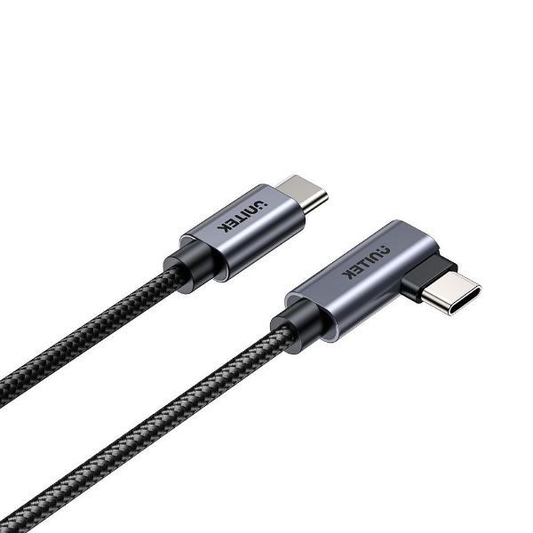 Picture of 3m USB-C to Right Angled 90 Degree USB-C Connector. Supports 100W PD Fast Charging