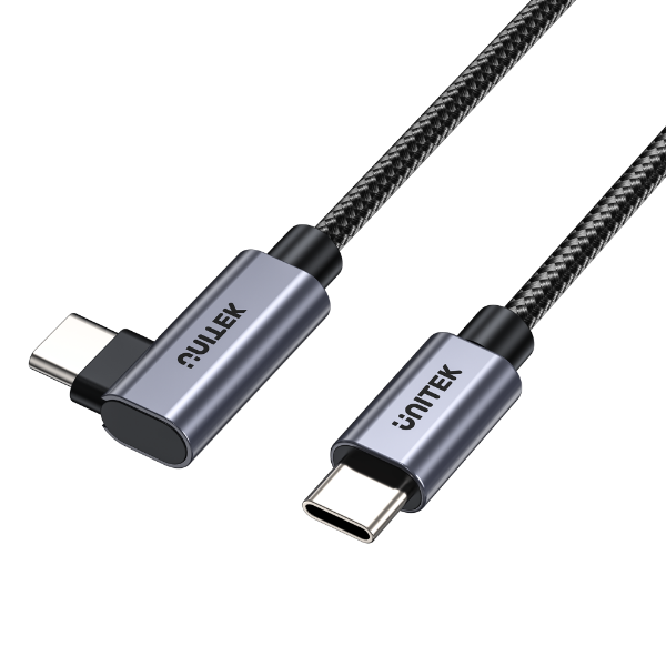 Picture of 3m USB-C to Right Angled 90 Degree USB-C Connector. Supports 100W PD Fast Charging