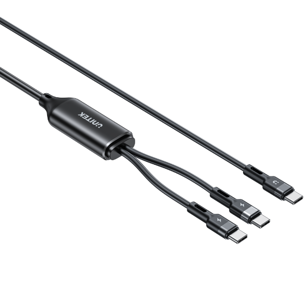 Picture of 2-in-1 USB-C Cable w/ Dual Connectors. Charge iPhone 16 Series MacBook iPad & More.