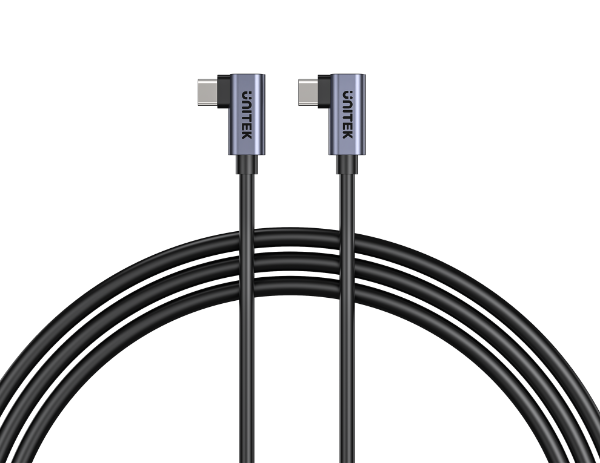 Picture of 0.5m 100W Right Angle USB-C to Right Angle USB-C Cable. PD3.0/QC3.0 Fast Charging
