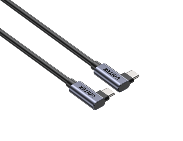 Picture of 0.5m 100W Right Angle USB-C to Right Angle USB-C Cable. PD3.0/QC3.0 Fast Charging
