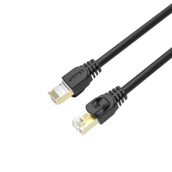 Picture of 2m CAT7 Black SSTP 26AWG Patch Lead in PVC Jacket Supports 10 Gigabit Ethernet