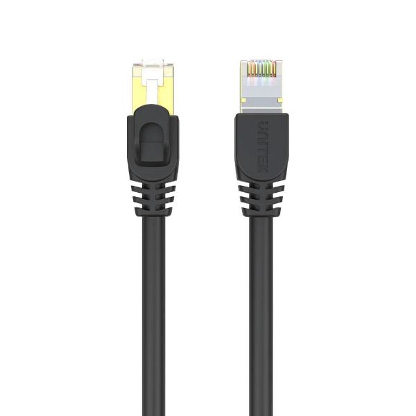 Picture of 2m CAT7 Black SSTP 26AWG Patch Lead in PVC Jacket Supports 10 Gigabit Ethernet