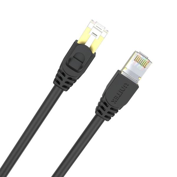 Picture of 10m CAT7 Black SSTP 26AWG Patch Lead in PVC Jacket Supports 10 Gigabit Ethernet