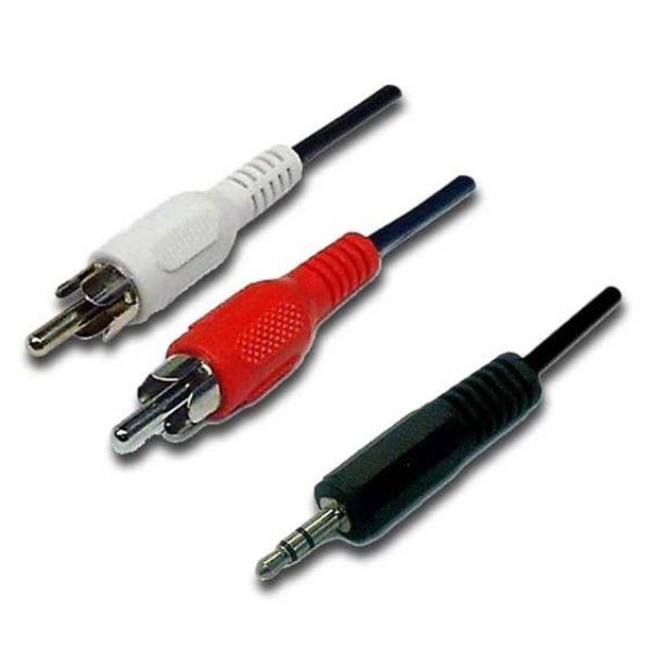 Picture of 2m Stereo 3.5mm Plug to 2 RCA Plug Cable