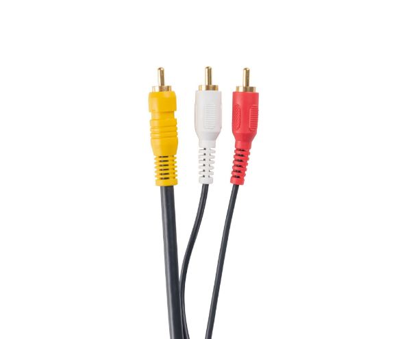 Picture of DYNAMIX 5m RCA Audio Video Cable 7 to 3 RCA Plugs Yellow RG59 Video standard Red