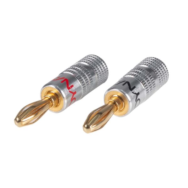 Picture of Banana Plugs Gold Plated w/ Alloy Jacket Max 14AWG Cable Colour Coded Red/Black Pair