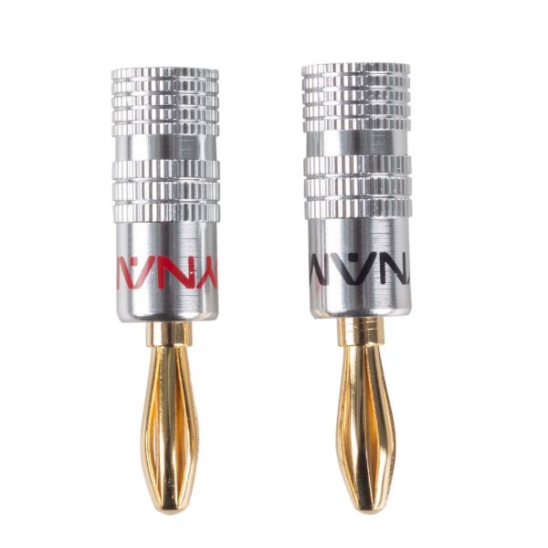 Picture of Banana Plugs Gold Plated w/ Alloy Jacket Max 14AWG Cable Colour Coded Red/Black 50 Pair