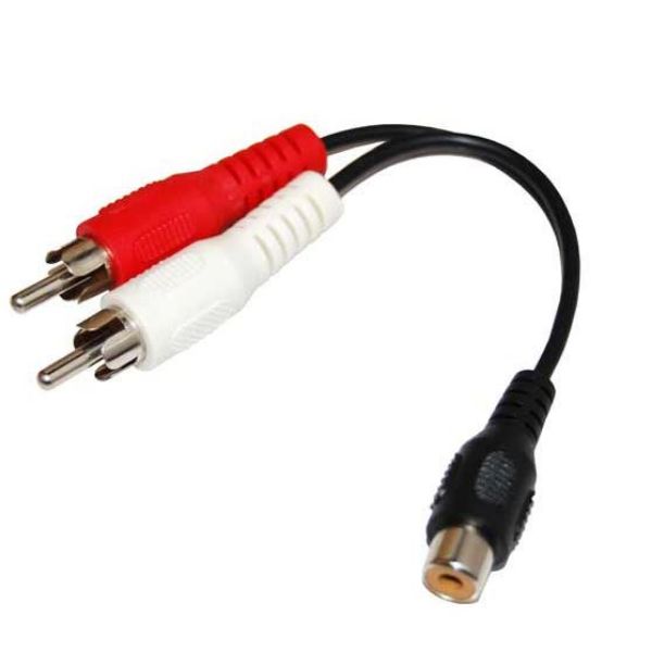 Picture of 0.15m Dual RCA Male to RCA Female Cable