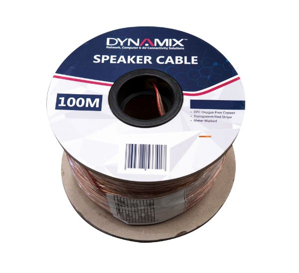Picture of 100m 14AWG/2.08mm Speaker Cable OFC 42/0.25BCx2C Clear PVC Insulation OD: 3.5 x 7.0mm
