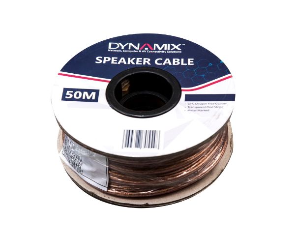 Picture of 50m 16AWG/1.31mm Speaker Cable OFC 25/025BCx2C Clear PVC Insulation OD: 2.6 x 5.2mm