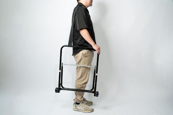 Picture of Foldable Cable Caddy w/ Wheels & Pull Strap Hold Cable Reel up to 50cm Diameter & 100kg