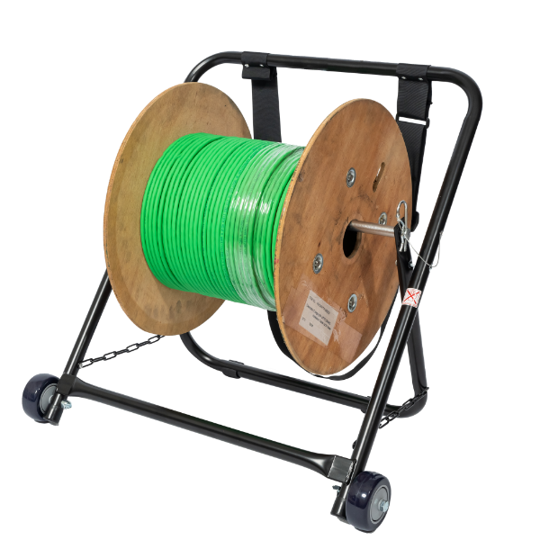 Picture of Foldable Cable Caddy w/ Wheels & Pull Strap Hold Cable Reel up to 50cm Diameter & 100kg