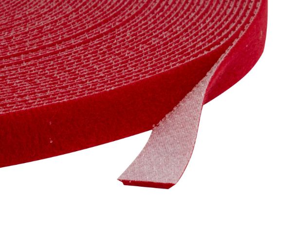Picture of Hook & Loop Roll 20m x 12mm dual sided RED colour