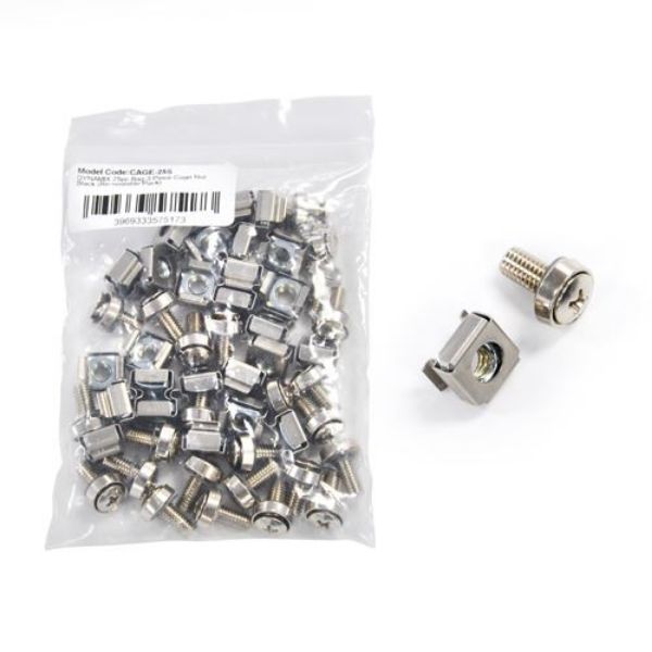Picture of 25pc Bag 3 Piece Cage Nut Silver Re-sealable Clip Bag
