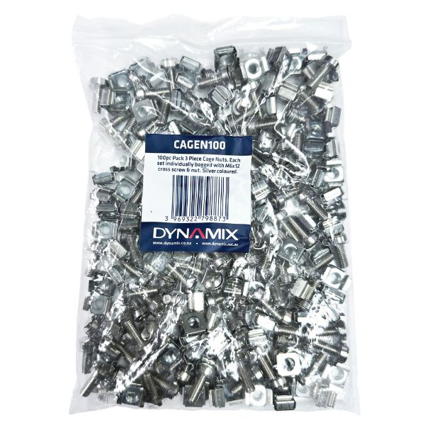 Picture of 100pc Pack 3 Piece Cage Nut Silver M6 Supplied loose