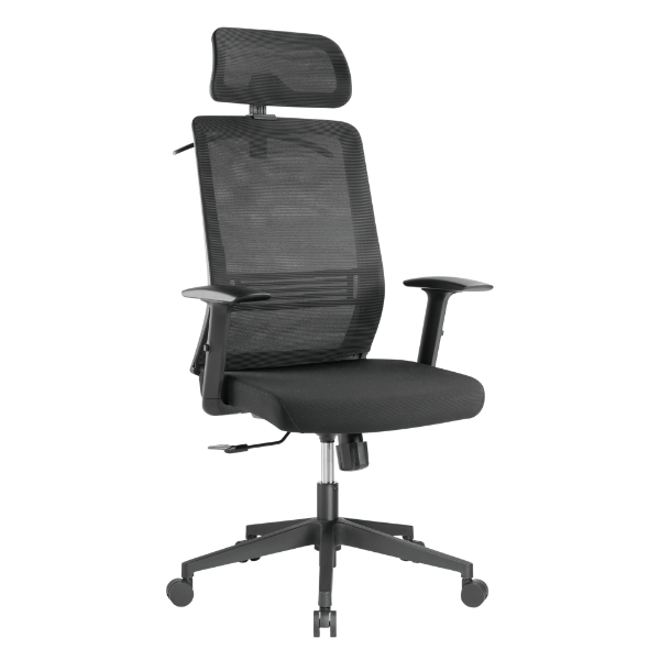 Picture of Office Chair w/ Headrest. Ergonomic & Breathable Mesh Pneumatic Seat-Height Adjust