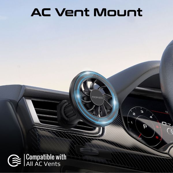 Picture of MagGrip Cradleless AC Vent Magnetic Smartphone Mount. Metal Ring. 360 Rotation.