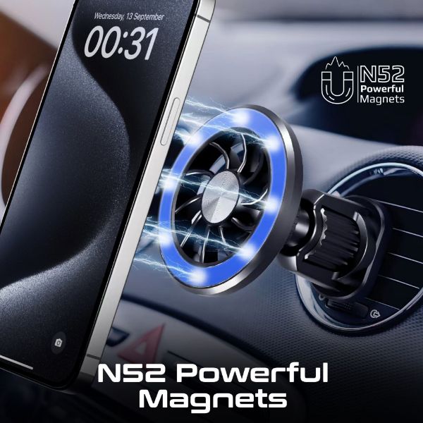 Picture of MagGrip Cradleless AC Vent Magnetic Smartphone Mount. Metal Ring. 360 Rotation.