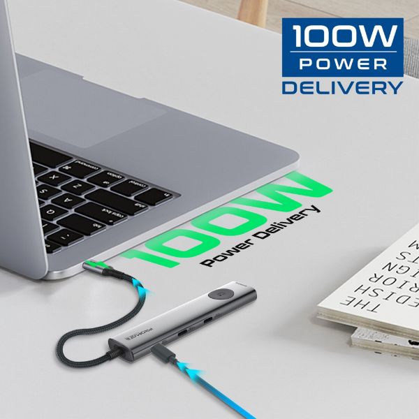 Picture of 7-in-1 USB Multi-port Hub with USB-C Connector. Includes 1x HDMI Port 2x USB-A