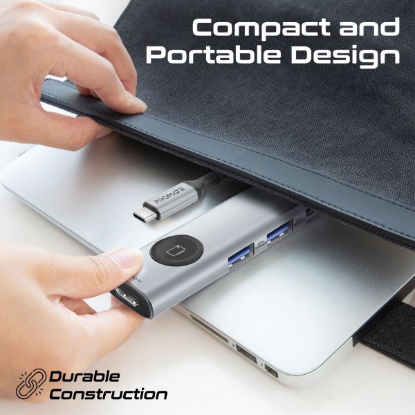 Picture of 7-in-1 USB Multi-port Hub with USB-C Connector. Includes 1x HDMI Port 2x USB-A