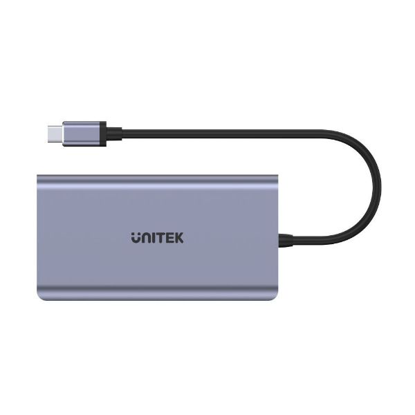 Picture of 8-in-1 Multi-Port Hub w/ USB-C Connector. PD100W & Includes 2x USB-A