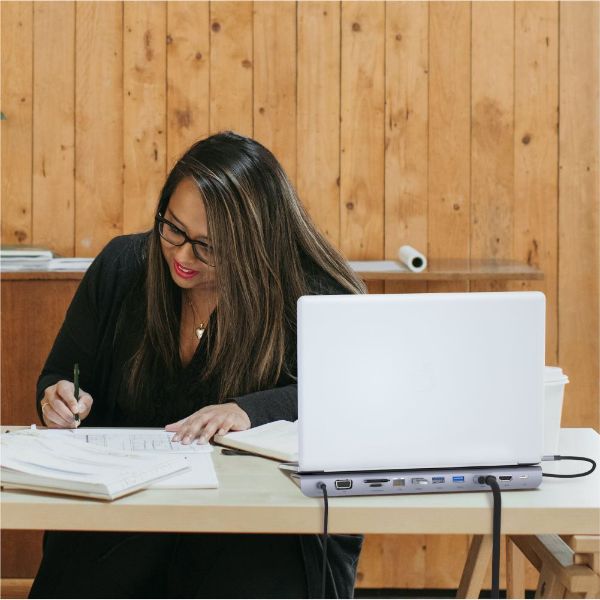 Picture of 11-In-1 Mulit-Port Hub w/ Support for MST Triple Monitor (Dual HDMI) & USB-C Connector.