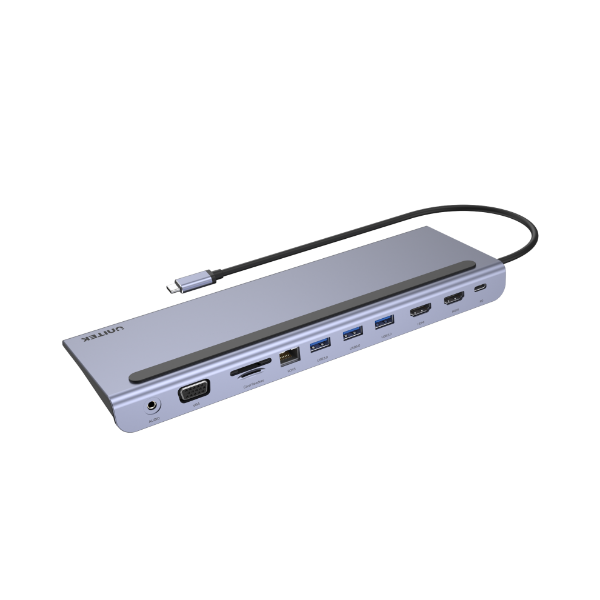 Picture of 11-In-1 Mulit-Port Hub w/ Support for MST Triple Monitor (Dual HDMI) & USB-C Connector.