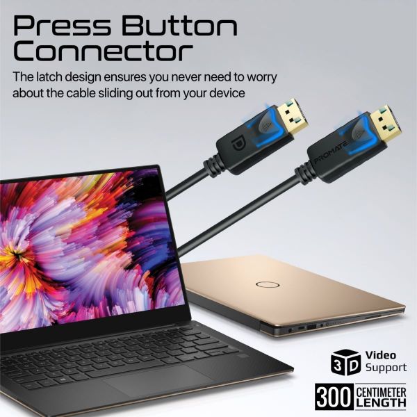 Picture of 1.4 DisplayPort Cable. Supports HD up to 8K@60Hz Supports 32.4Gbps Data Trans