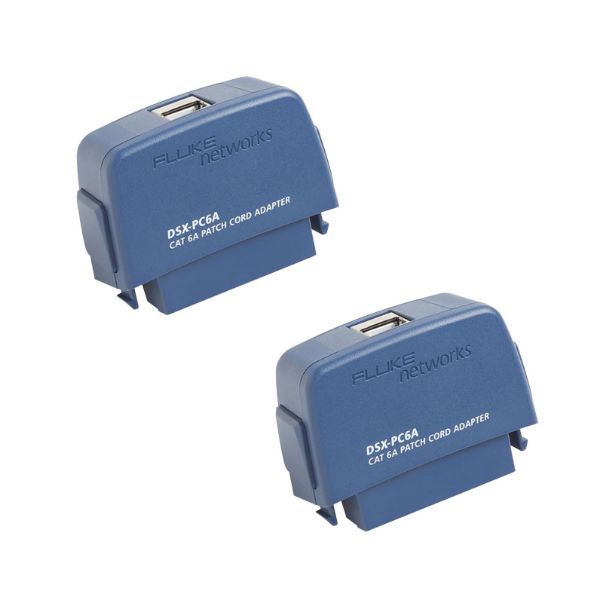 Picture of Patch Cord Test Adapter. Set of DSX Cat6A Adapters w/ Shielded Cat6A Patch Cord