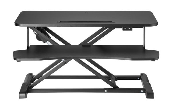 Picture of Electric Scissor Lift Desktop Sit-Stand Workstation w/ Keyboard Tray Deck