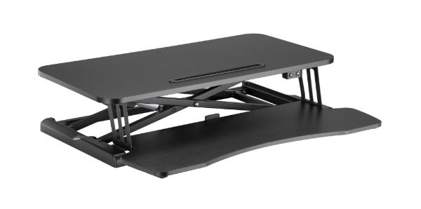 Picture of Electric Scissor Lift Desktop Sit-Stand Workstation w/ Keyboard Tray Deck