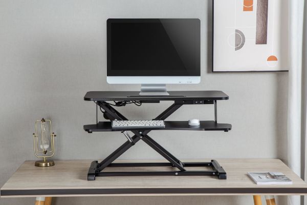 Picture of Electric Scissor Lift Desktop Sit-Stand Workstation w/ Keyboard Tray Deck