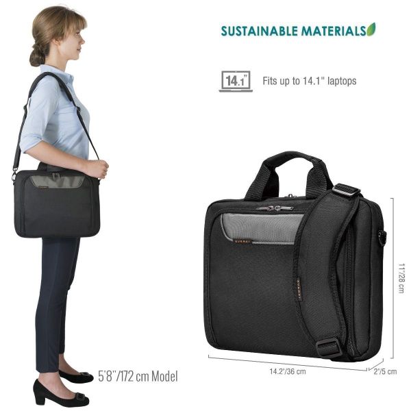 Picture of Advance ECO Briefcase 13-14'' Separate Zippered Accessory Front Pocket Trolley Handle