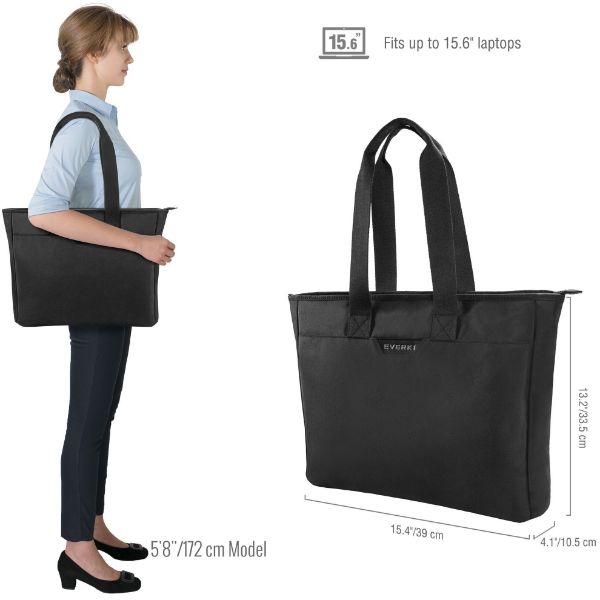 Picture of Business Slim Tote Bag w/ Padded Pocket. Fits up to 15.6 Laptops. Trolley Handle Pass
