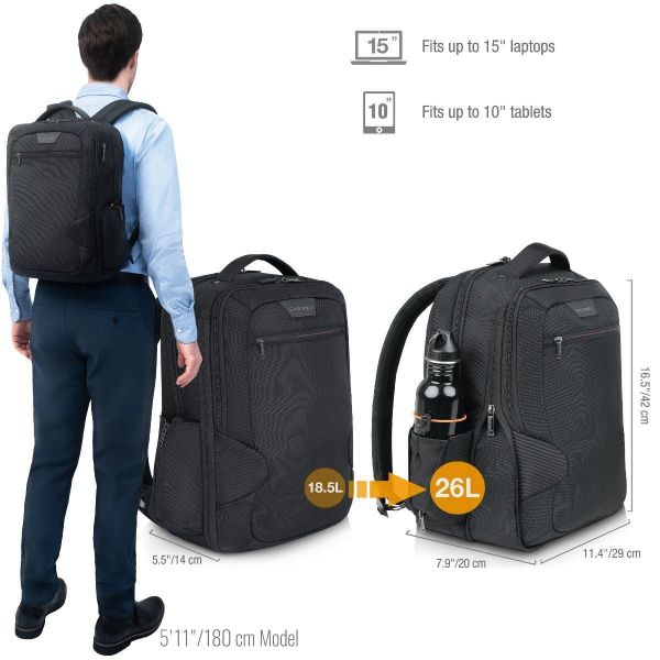 Picture of Studio ECO Exp&able Slim Laptop Backpack up to 15''. Made w/ Sustainable Materials!
