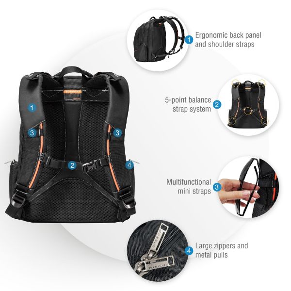 Picture of Flight Laptop Backpack 16'' Checkpoint friendly design 5-Point balance strap system