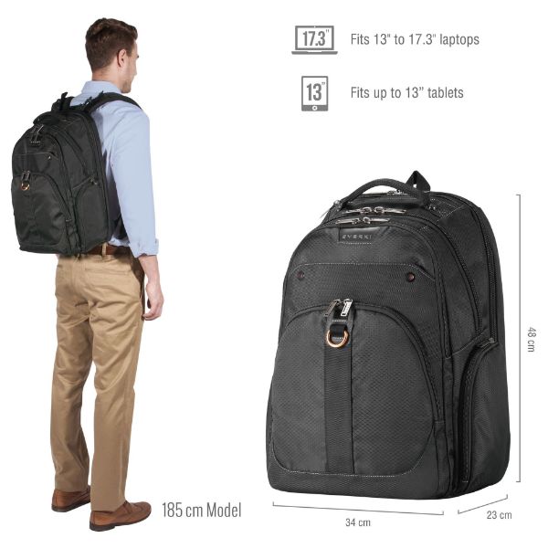 Picture of Atlas Laptop Backpack 13'' 17''. Adjustable laptop compartment. Checkpoint
