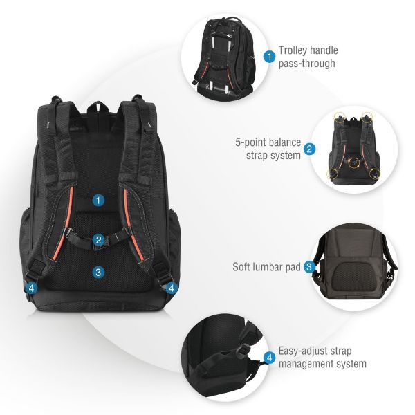 Picture of Atlas Laptop Backpack 13'' 17''. Adjustable laptop compartment. Checkpoint
