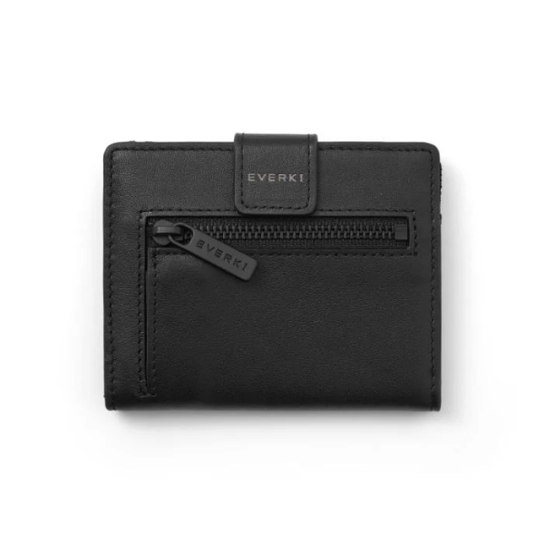 Picture of Leather RFID Blocking Wallet for Cards Coins & Bills Black Securely Holds 6-8 Cards Fast