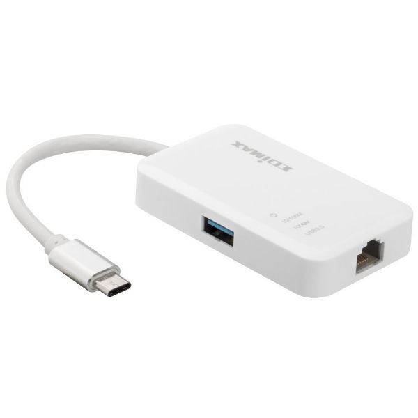 Picture of 2-in-1 USB 3.0 Multi-Port Ethernet Hub w/ USB-C 3x USB-A 3.0 Ports 1x RJ45 G