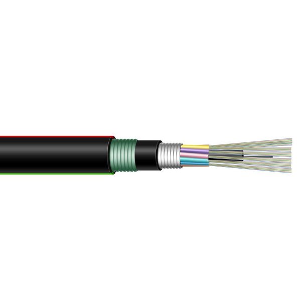 Picture of 300m OM3 6 Core Multimode Fibre Roll. Outdoor Armoured Direct burial. PE Jacket