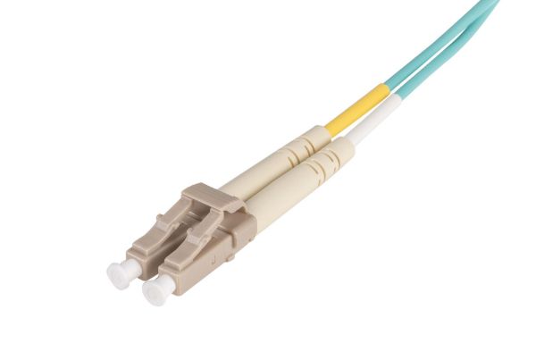 Picture of 1.5M 50u LC/LC OM3 Fibre Lead Duplex Multimode Aqua LSZH Jacket